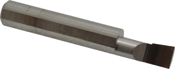 Accupro - 0.32" Min Bore Diam, 3/4" Max Bore Depth, 3/8 Shank Diam, Corner Radius Boring Bar - 0.005 to 0.008" Corner Radius, Right Hand Cut, Solid Carbide, Bright Finish - Exact Tooling
