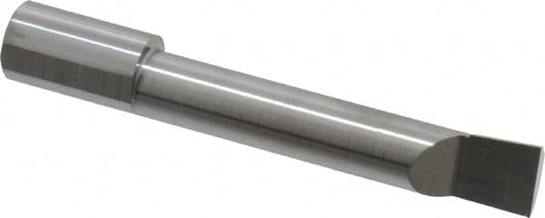 Accupro - 0.36" Min Bore Diam, 1.8" Max Bore Depth, 3/8 Shank Diam, Corner Radius Boring Bar - 0.005 to 0.008" Corner Radius, Right Hand Cut, Solid Carbide, Bright Finish - Exact Tooling