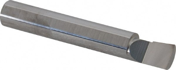 Accupro - 0.36" Min Bore Diam, 1/2" Max Bore Depth, 3/8 Shank Diam, Corner Radius Boring Bar - 0.005 to 0.008" Corner Radius, Right Hand Cut, Solid Carbide, Bright Finish - Exact Tooling