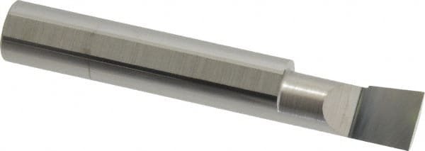 Accupro - 0.36" Min Bore Diam, 3/4" Max Bore Depth, 3/8 Shank Diam, Corner Radius Boring Bar - 0.005 to 0.008" Corner Radius, Right Hand Cut, Solid Carbide, Bright Finish - Exact Tooling