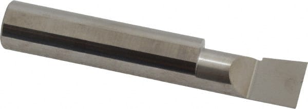 Accupro - 0.49" Min Bore Diam, 1" Max Bore Depth, 1/2 Shank Diam, Corner Radius Boring Bar - 0.005 to 0.008" Corner Radius, Right Hand Cut, Solid Carbide, Bright Finish - Exact Tooling