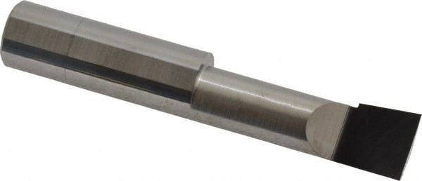 Accupro - 0.49" Min Bore Diam, 1-1/2" Max Bore Depth, 1/2 Shank Diam, Corner Radius Boring Bar - 0.005 to 0.008" Corner Radius, Right Hand Cut, Solid Carbide, Bright Finish - Exact Tooling