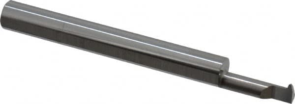 Accupro - 1/2" Cutting Depth, 16 Max TPI, 0.18" Diam, Acme Internal Thread, Solid Carbide, Single Point Threading Tool - Bright Finish, 2-1/2" OAL, 1/4" Shank Diam, 0.045" Projection from Edge, 29° Profile Angle - Exact Tooling