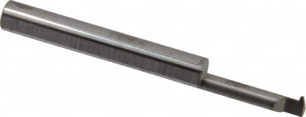 Accupro - 3/4" Cutting Depth, 16 Max TPI, 0.18" Diam, Acme Internal Thread, Solid Carbide, Single Point Threading Tool - Bright Finish, 2-1/2" OAL, 1/4" Shank Diam, 0.045" Projection from Edge, 29° Profile Angle - Exact Tooling