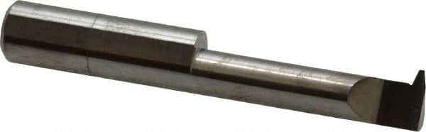 Accupro - 1-1/4" Cutting Depth, 10 Max TPI, 0.36" Diam, Acme Internal Thread, Solid Carbide, Single Point Threading Tool - Bright Finish, 2-1/2" OAL, 3/8" Shank Diam, 0.085" Projection from Edge, 29° Profile Angle - Exact Tooling