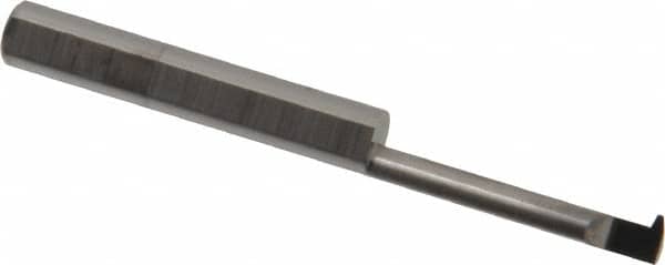Accupro - 1" Cutting Depth, 16 Max TPI, 0.18" Diam, Acme Internal Thread, Solid Carbide, Single Point Threading Tool - Bright Finish, 2-1/2" OAL, 1/4" Shank Diam, 0.045" Projection from Edge, 29° Profile Angle - Exact Tooling