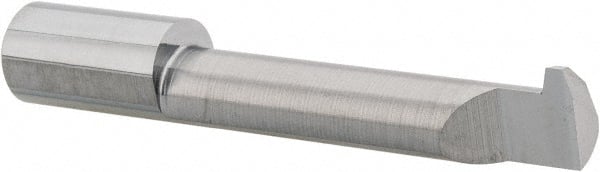 Accupro - 2" Cutting Depth, 5 Max TPI, 0.49" Diam, Acme Internal Thread, Solid Carbide, Single Point Threading Tool - Bright Finish, 3" OAL, 1/2" Shank Diam, 0.13" Projection from Edge, 29° Profile Angle - Exact Tooling