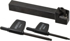 Seco - External Thread, Left Hand Cut, 1/2" Shank Width x 1/2" Shank Height Indexable Threading Toolholder - 4" OAL, 16EL Insert Compatibility, CE Toolholder, Series Snap Tap - Exact Tooling