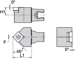 Kennametal - Neutral Cut, Size KM25, SC.. 120408 Insert Compatiblity, External Modular Turning & Profiling Cutting Unit Head - 30mm Head Length, Through Coolant, Series Screw-On - Exact Tooling