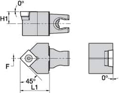 Kennametal - Neutral Cut, Size KM25, SC.. 120408 Insert Compatiblity, External Modular Turning & Profiling Cutting Unit Head - 30mm Head Length, Through Coolant, Series Screw-On - Exact Tooling