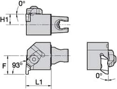 Kennametal - NG4L Insert, 30mm Head Length, Modular Grooving Cutting Unit Head - Right Hand Cut, System Size KM25, Series Top Notch - Exact Tooling