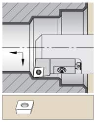 Kennametal - Series Screw-On, Right Hand Cut, 25mm Min Bore Diam, Boring Cartridge - 0.394" Back of Bar to Cutting Edge, CP... Insert, 1.26" OAL, 5° Lead Angle - Exact Tooling