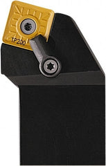 Seco - MSRN, Right Hand Cut, 75° Lead Angle, 1-1/4" Shank Height x 1-1/4" Shank Width, Negative Rake Indexable Turning Toolholder - 6" OAL, SNMG 543 Insert Compatibility, Series Multi-Directional Turning (MDT) - Exact Tooling