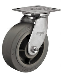 Albion - 4" Diam x 2" Wide x 5-5/8" OAH Top Plate Mount Swivel Caster - Glass Filled Nylon, 800 Lb Capacity, Delrin Bearing, 4 x 4-1/2" Plate - Exact Tooling