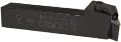 Seco - MVTN, Left Hand Cut, 27.5° Lead Angle, 1" Shank Height x 1" Shank Width, Negative Rake Indexable Turning Toolholder - 6" OAL, VN..33. Insert Compatibility, Series Multiple Lock - Exact Tooling