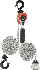 CM - 550 Lb Lifting Capacity, 10' Lift Height, Mini-Ratchet Lever Hoist - Made from Chain, 56 Lb Avg Pull to Lift Rated Load, 1 Chain - Exact Tooling