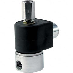 Parker - 120/60 - 110/50 VAC 1/4" NPT Port Stainless Steel Three-Way Direct Acting Solenoid Valve - Exact Tooling