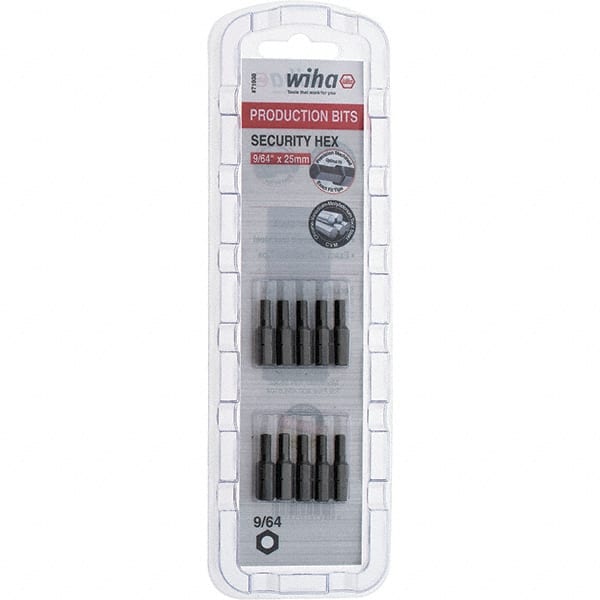 Wiha - 25mm Hex Screwdriver Bit - 1/4" Drive, 1" OAL - Exact Tooling