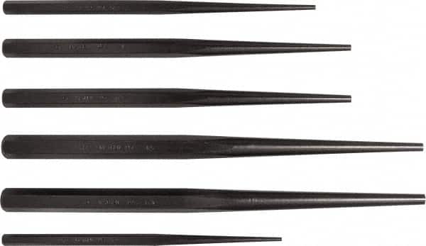 Mayhew - 6 Piece, 1/8 to 5/16", Drift Punch Set - Alloy Steel - Exact Tooling