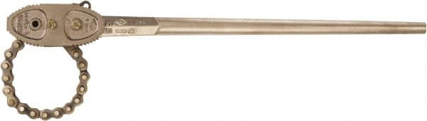Ampco - 2-1/2" Max Pipe Capacity, 17" Long, Chain Wrench - 5" Actual OD, 20-7/8" Handle Length - Exact Tooling