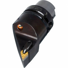 Iscar - Left Hand Cut, Size HSK A63, DN.. Insert Compatiblity, Internal or External Modular Turning & Profiling Cutting Unit Head - 25mm Ctr to Cutting Edge, 110mm Head Length, Through Coolant, Series R-Clamp - Exact Tooling