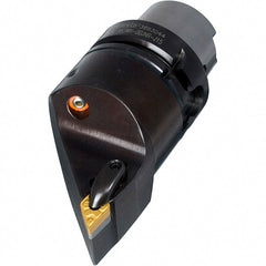 Iscar - Right Hand Cut, Size HSK A63, DN.. Insert Compatiblity, Internal or External Modular Turning & Profiling Cutting Unit Head - 110mm Head Length, Through Coolant, Series R-Clamp - Exact Tooling