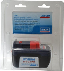 Lincoln - 18 Volt, Grease Gun Battery - Lithium-Ion, 1 hr Charge Time & 3 Ah Battery Capacity - Exact Tooling