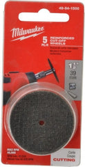 Milwaukee Tool - 1-1/2" Aluminum Oxide Cutoff Wheel - 0.045" Thick, 0.0125" Arbor, Use with Die Grinders - Exact Tooling