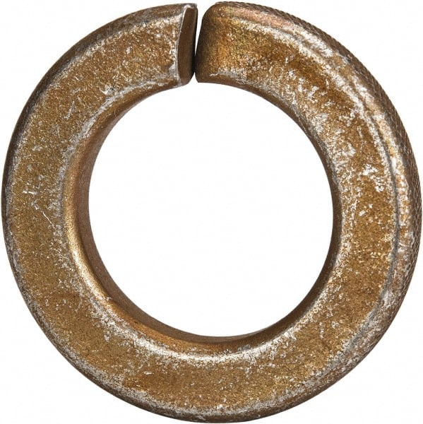 Made in USA - 5/8", 0.156" Thick Split Lock Washer - 1060 Spring Steel, Zinc Yellow Dichromate Finish, 0.628" Min ID, 0.641" Max ID, 1.073" Max OD - Exact Tooling