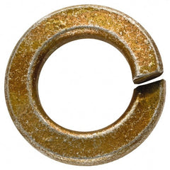Made in USA - 1/2", 1/8" Thick Split Lock Washer - 1060 Spring Steel, Zinc Yellow Dichromate Finish, 0.502" Min ID, 0.512" Max ID, 0.889" Max OD - Exact Tooling
