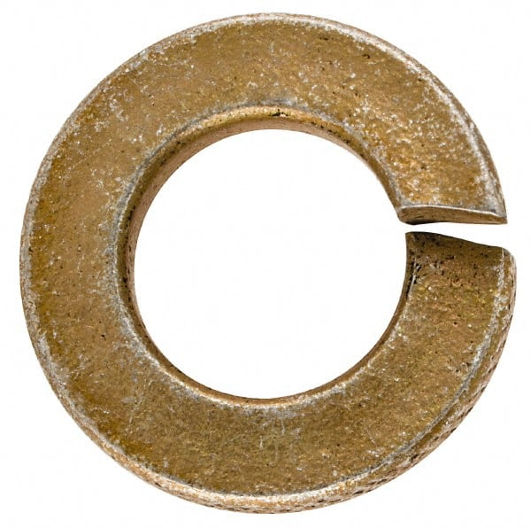 Made in USA - 5/16", 0.078" Thick Split Lock Washer - 1060 Spring Steel, Zinc Yellow Dichromate Finish, 0.314" Min ID, 0.322" Max ID, 0.583" Max OD - Exact Tooling