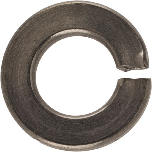 Made in USA - 1/4", 0.062" Thick Split Lock Washer - 400 Stainless Steel, Passivated Finish, 0.252" Min ID, 0.26" Max ID, 0.487" Max OD - Exact Tooling