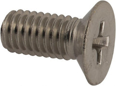 Made in USA - #10-32 UNF, 7/16" OAL Phillips Drive Machine Screw - Flat Head, Grade 18-8 Stainless Steel, Without Washer - Exact Tooling