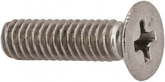 Made in USA - #8-32 UNC, 5/8" OAL Phillips Drive Machine Screw - Flat Head, Grade 18-8 Stainless Steel, Passivated Finish, Without Washer - Exact Tooling