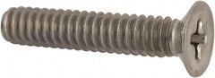 Made in USA - #10-24 UNC, 1" OAL Phillips Drive Machine Screw - Flat Head, Grade 18-8 Stainless Steel, Without Washer - Exact Tooling