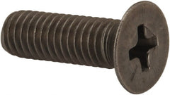 Made in USA - #10-32 UNF, 5/8" OAL Phillips Drive Machine Screw - Flat Head, Grade 18-8 Stainless Steel, Passivated Finish, Without Washer - Exact Tooling