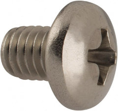 Made in USA - #10-32 UNF, 1/4" Length Under Head Phillips Drive Machine Screw - Pan Head, Grade 18-8 Stainless Steel, Black Oxide Finish, Without Washer - Exact Tooling