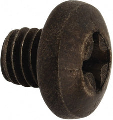 Made in USA - #10-32 UNF, 3/16" Length Under Head Phillips Drive Machine Screw - Pan Head, Grade 18-8 Stainless Steel, Black Oxide Finish, Without Washer - Exact Tooling
