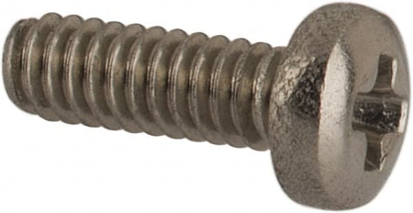 Made in USA - #0-80 UNF, 3/16" Length Under Head Phillips Drive Machine Screw - Pan Head, Grade 18-8 Stainless Steel, Black Oxide Finish, Without Washer - Exact Tooling