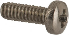 Made in USA - #0-80 UNF, 3/16" Length Under Head Phillips Drive Machine Screw - Pan Head, Grade 18-8 Stainless Steel, Black Oxide Finish, Without Washer - Exact Tooling
