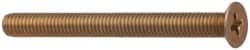 Made in USA - #8-32 UNC, 2" OAL Phillips Drive Machine Screw - Flat Head, Grade 3 Steel, Yellow Cadmium-Plated Finish, Without Washer - Exact Tooling
