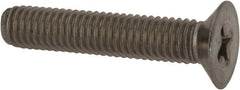 Made in USA - #10-32 UNF, 1" OAL Phillips Drive Machine Screw - Flat Head, Grade 18-8 Stainless Steel, Passivated Finish, Without Washer - Exact Tooling