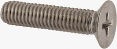 Made in USA - #10-32 UNF, 7/8" OAL Phillips Drive Machine Screw - Flat Head, Grade 18-8 Stainless Steel, Without Washer - Exact Tooling