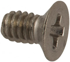 Made in USA - #2-56 UNC, 5/32" OAL Phillips Drive Machine Screw - Flat Head, Grade 18-8 Stainless Steel, Passivated Finish, Without Washer - Exact Tooling