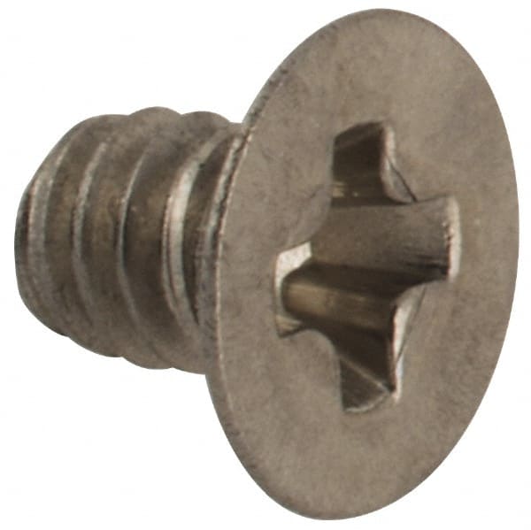 Made in USA - #2-56 UNC, 1/8" OAL Phillips Drive Machine Screw - Flat Head, Grade 18-8 Stainless Steel, Passivated Finish, Without Washer - Exact Tooling