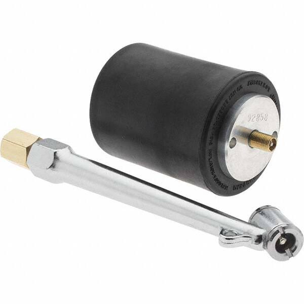 Dynabrade - 2-1/4" Wheel OD, 3" Wheel Width, 9,000 RPM, Aluminum, Pneumatic Wheel with Hub - 7-3/8" Long x 3" Wide, 1/2" Wheel Arbor Hole - Exact Tooling