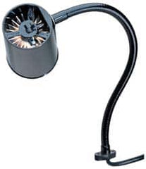 Made in USA - 18 Inch, Gooseneck, Direct Mounted, Incandescent, Black, General Purpose Task Light - 100 Watt, 120 Volt, Nonmagnifying - Exact Tooling