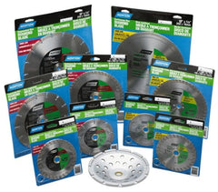 Norton - 10" Diam, 5/8" Arbor Hole Diam, Wet & Dry Cut Saw Blade - Diamond-Tipped, Standard Round Arbor - Exact Tooling