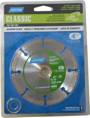 Norton - 4-1/2" Diam, 5/8 & 7/8" Arbor Hole Diam, Wet & Dry Cut Saw Blade - Diamond-Tipped, Standard Round Arbor - Exact Tooling