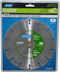 Norton - 7" Diam, 5/8" Arbor Hole Diam, Wet & Dry Cut Saw Blade - Diamond-Tipped, Standard Round Arbor - Exact Tooling